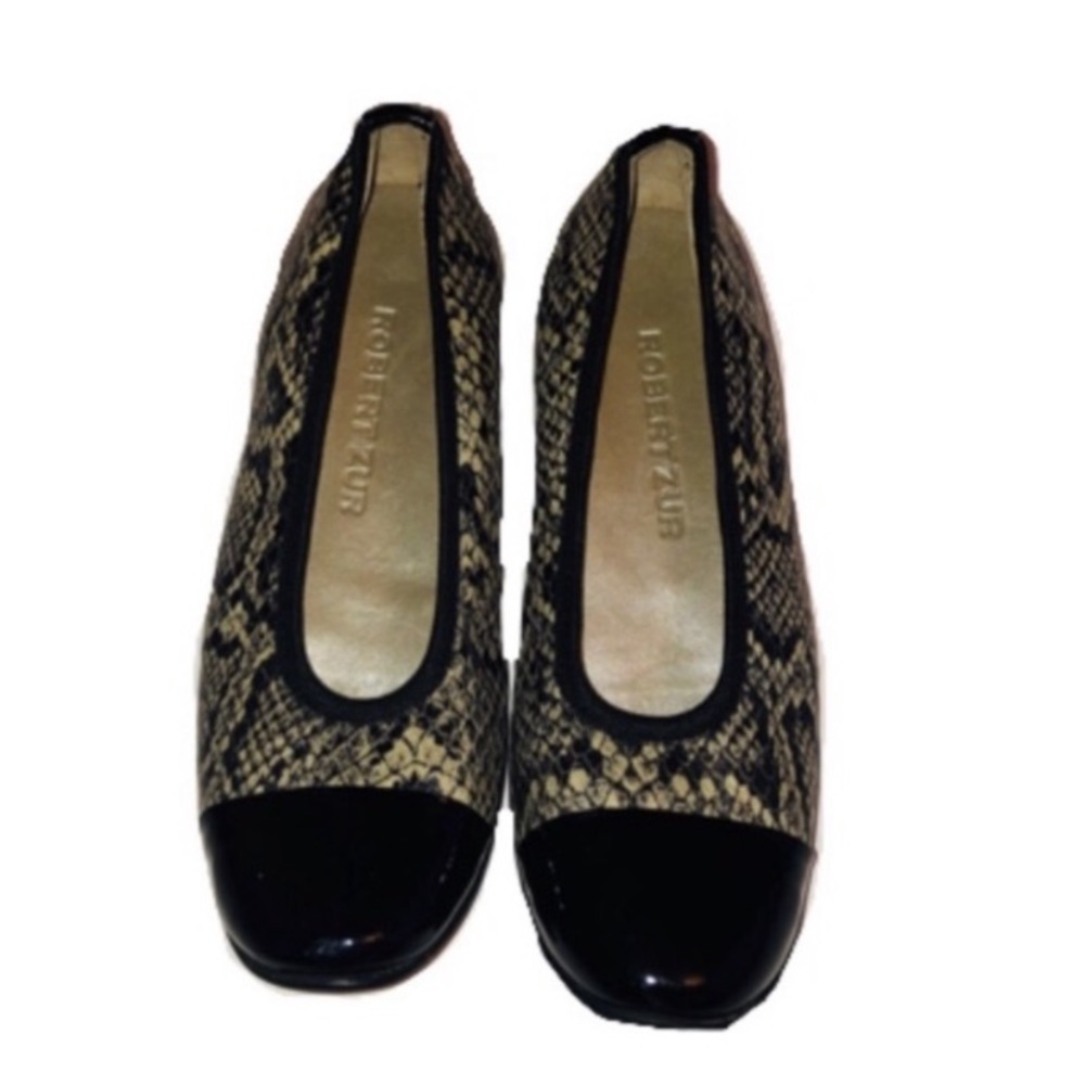 Robert Zur Snake Print Driving Flats. Studded Sole